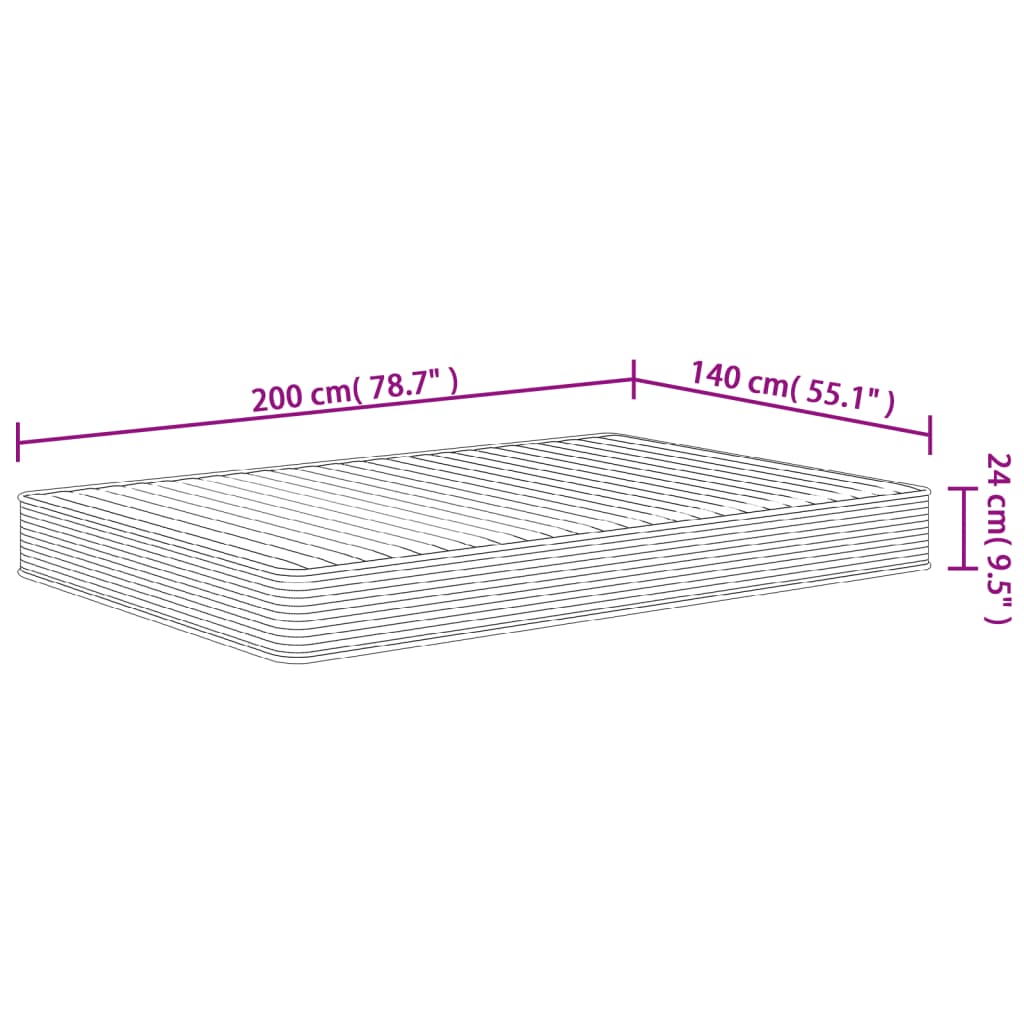 Foam Mattress Medium Soft 140x200 cm