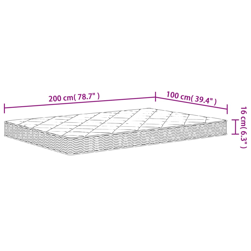 Foam Mattress Medium Soft 100x200 cm