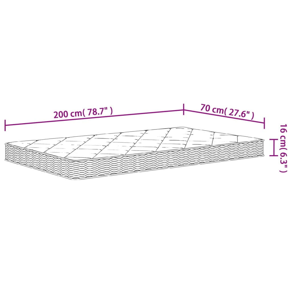 Foam Mattress Medium Soft 70x200 cm