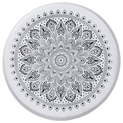 Round Coffee Table Hammered White Ø 55 x 55 cm Aluminium