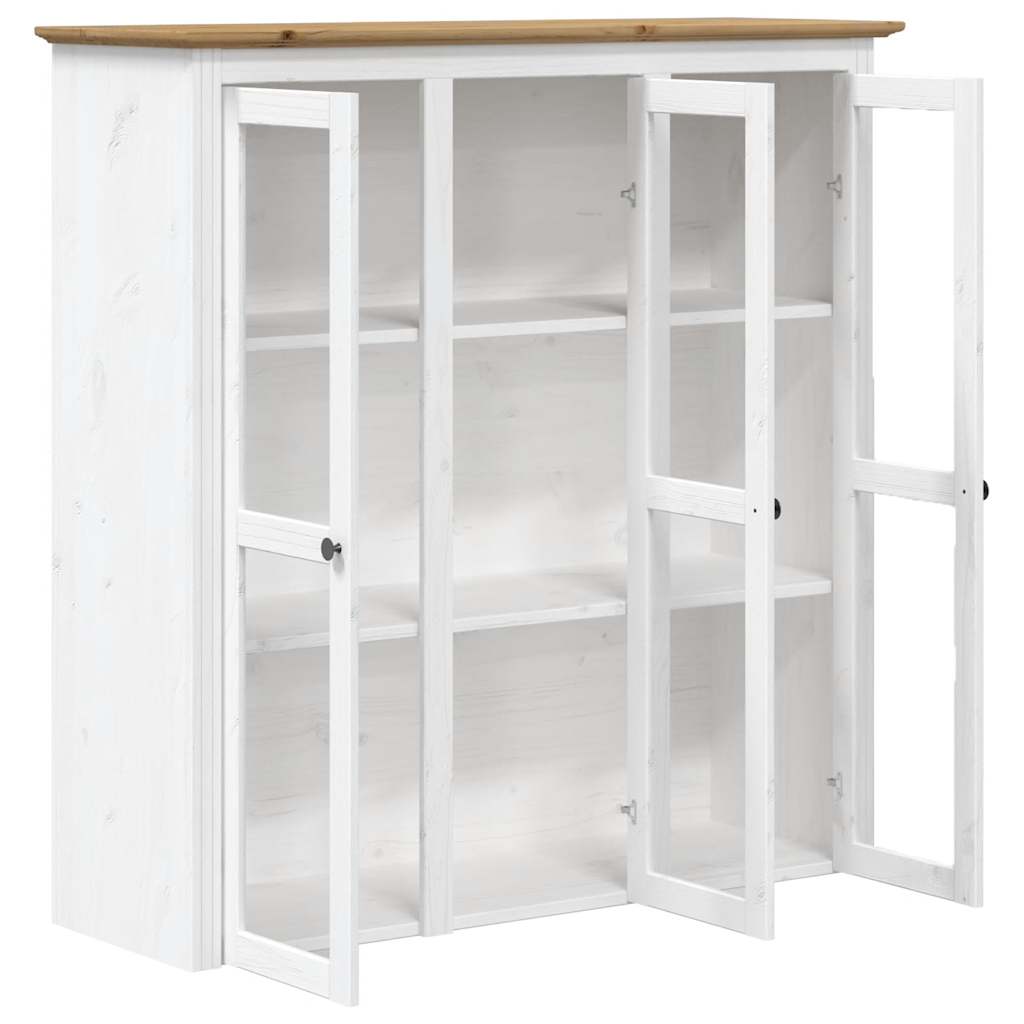 Highborad "BODO" White and Brown 115.5x43x200.5cm Solid Wood Pine