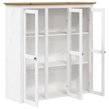 Highborad "BODO" White and Brown 115.5x43x200.5cm Solid Wood Pine
