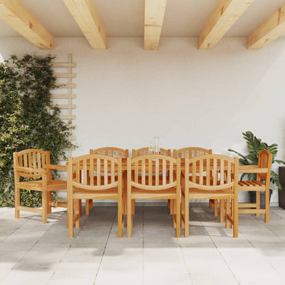 Garden Chair | Set of 8 | Natural Teak | Solid Teak Wood | Standard