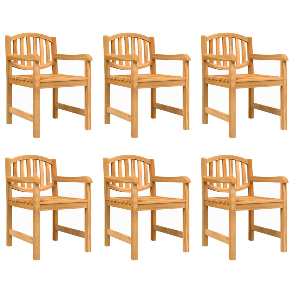 Garden Dining Set | Natural Teak | 7 Piece | Stackable | Rectangular