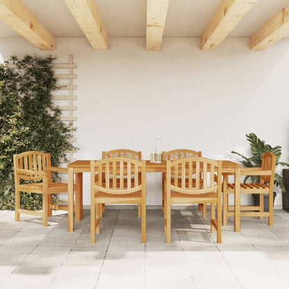 7 Piece Garden Dining Set Solid Wood Teak