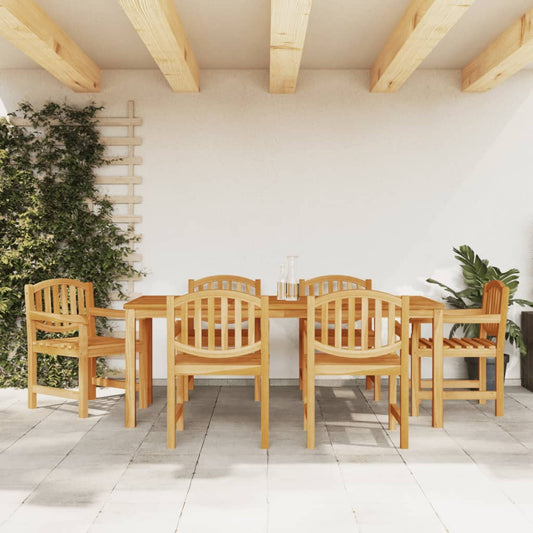 7 Piece Garden Dining Set Solid Wood Teak