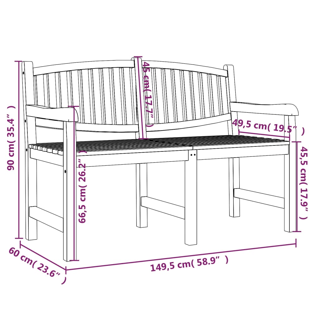 Garden Dining Set | Solid teak wood | Large | Stackable