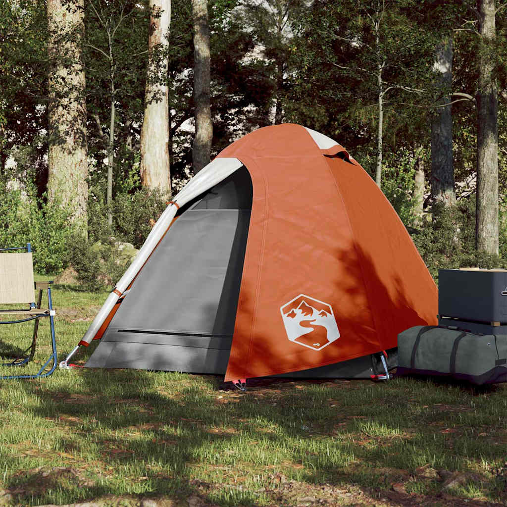 Camping Tent Dome 2-Person Orange Waterproof