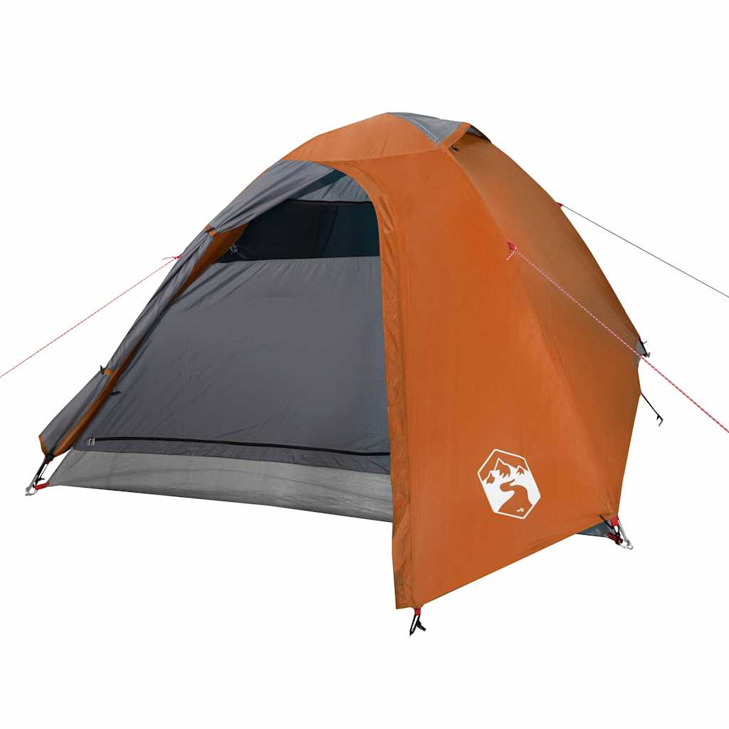 Camping Tent Dome 3-Person Orange Waterproof