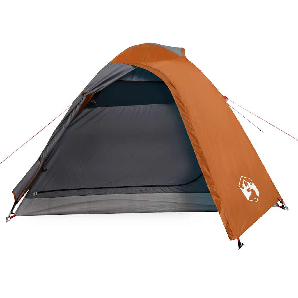 Camping Tent Dome 3-Person Orange Waterproof