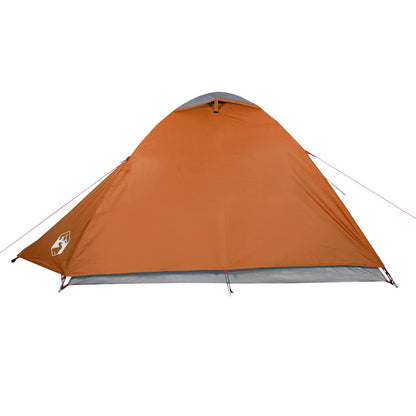 Camping Tent Dome 3-Person Orange Waterproof