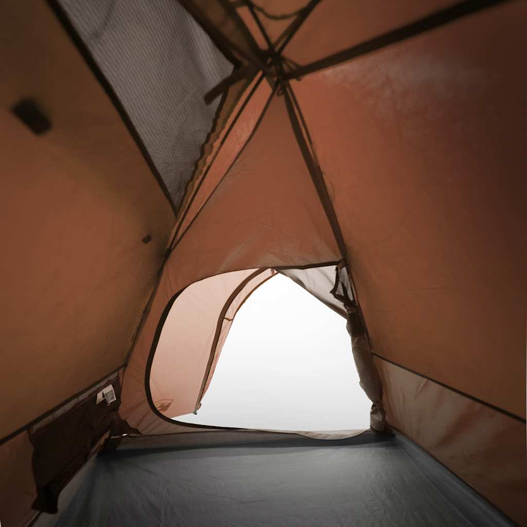 Camping Tent Dome 3-Person Orange Waterproof