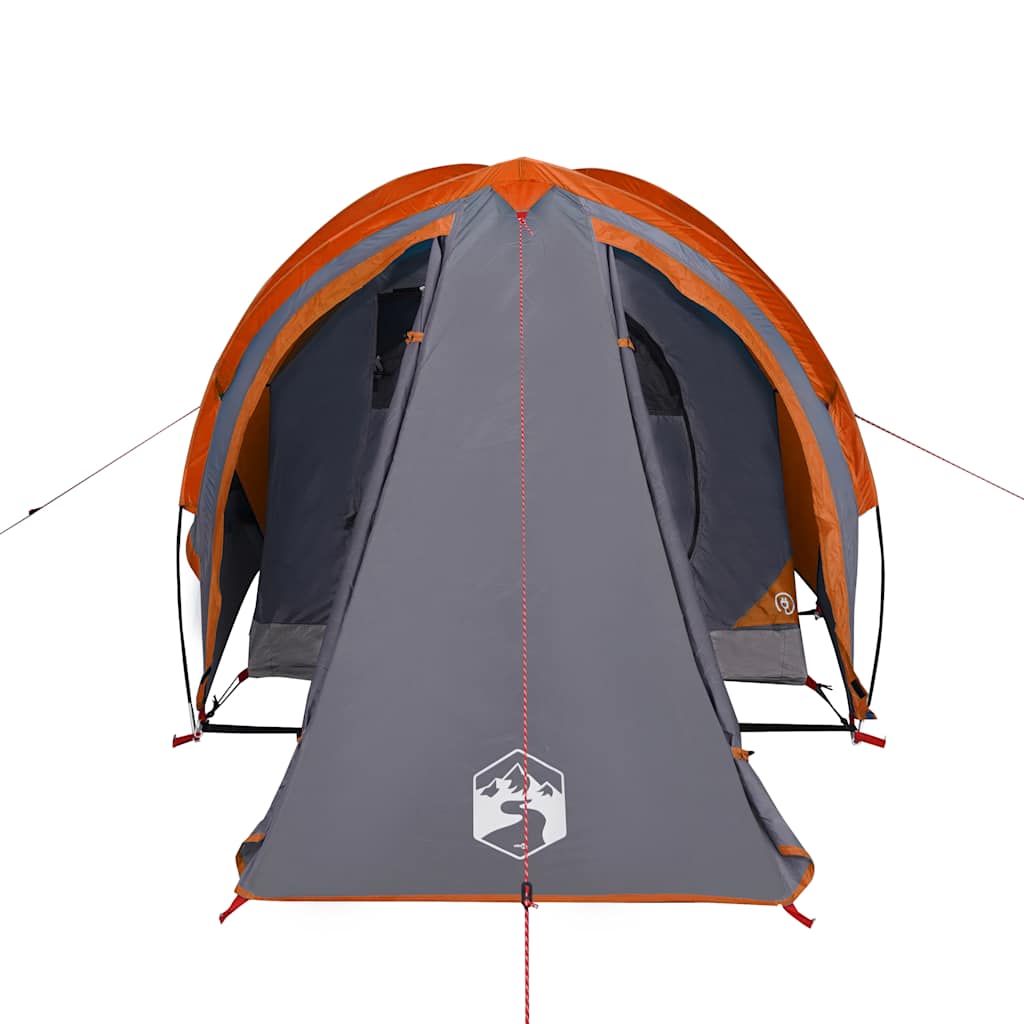 Camping Tent Dome 2-Person Grey and Orange Waterproof