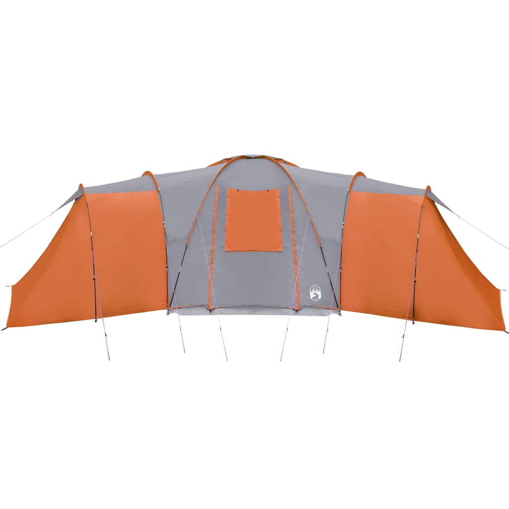 Family Tent Dome 12-Person Grey and Orange Waterproof