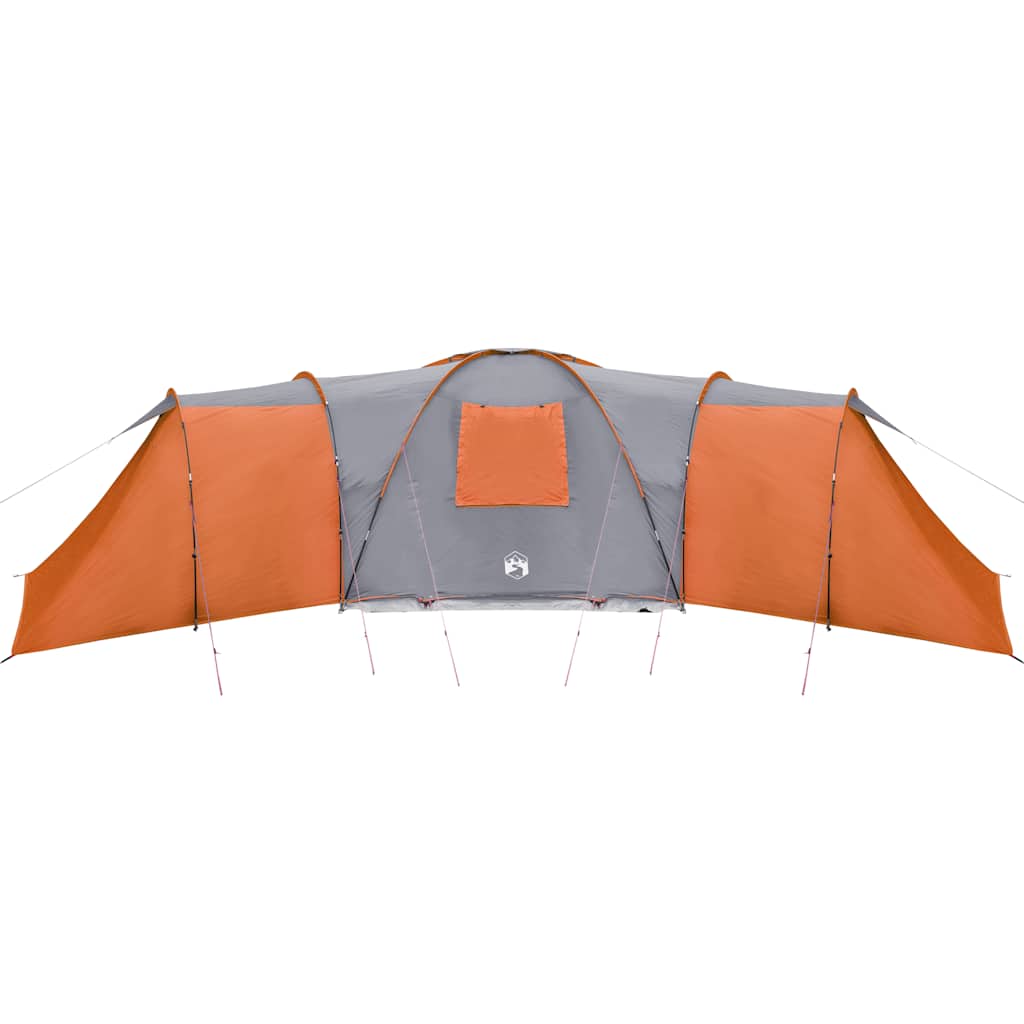 Family Tent Dome 12-Person Grey and Orange Waterproof