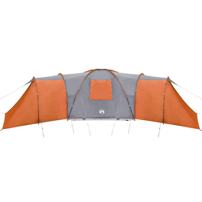 Family Tent Dome 12-Person Grey and Orange Waterproof