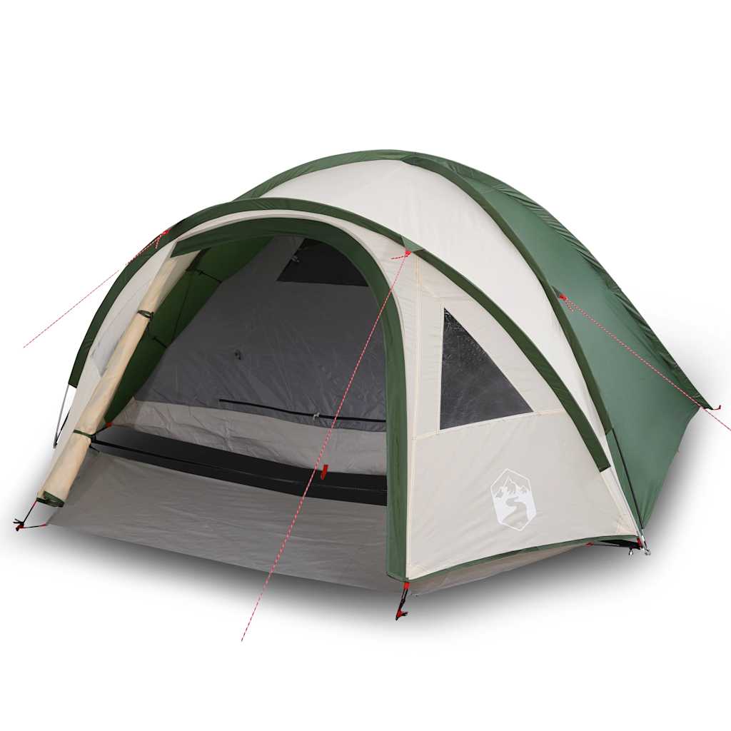 Camping Tent Dome 4-Person Green Waterproof