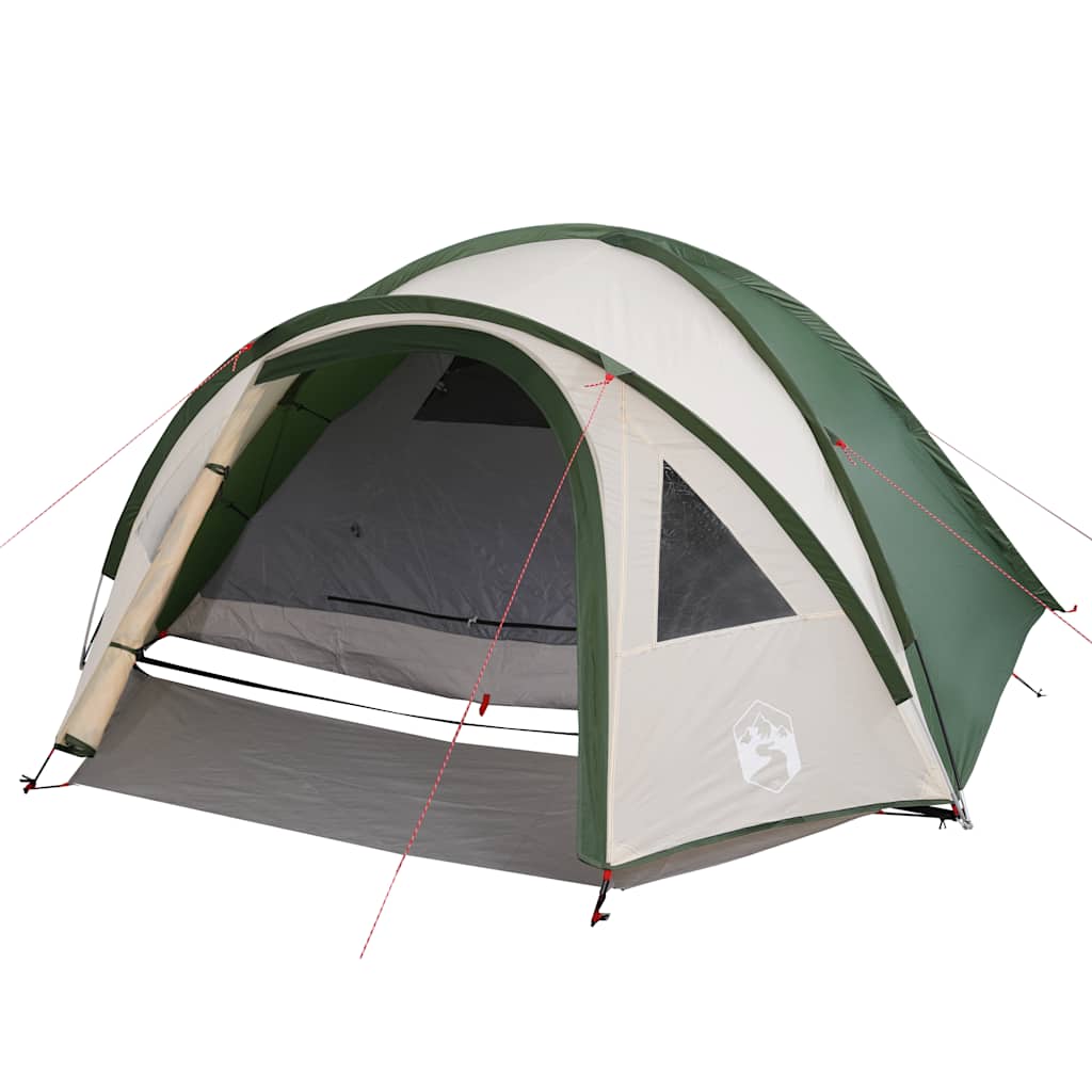 Camping Tent Dome 4-Person Green Waterproof