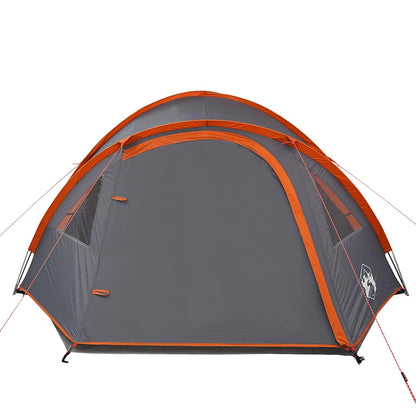 Camping Tent Dome 4-Person Orange Waterproof