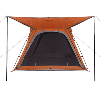 Camping Tent 4-Person Grey and Orange Quick Release Waterproof