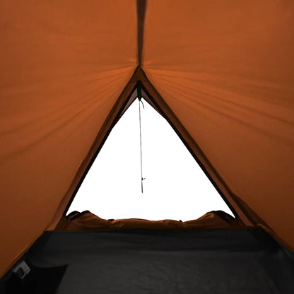Camping Tent 2-Person Grey and Orange Waterproof