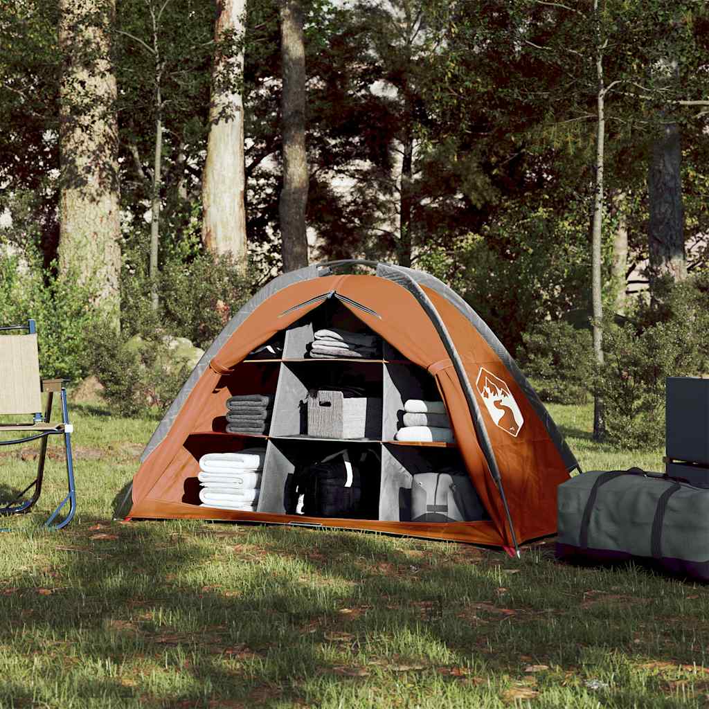 Storage Tent 9 Compartments Grey and Orange Waterproof