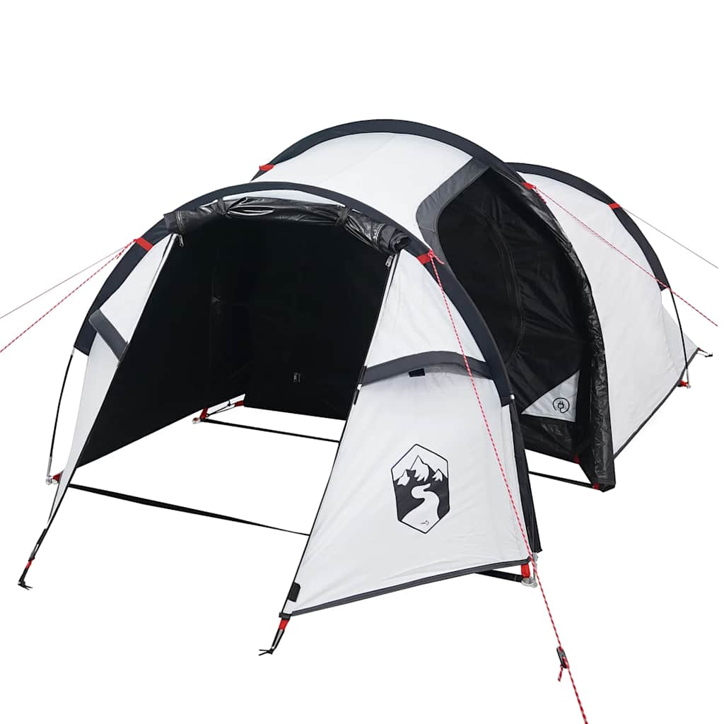 Camping Tent Tunnel 3-Person White Blackout Fabric Waterproof