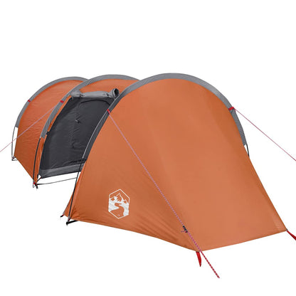 Camping Tent Tunnel 4-Person Orange Waterproof