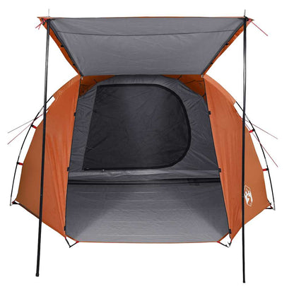 Camping Tent Tunnel 4-Person Grey and Orange Waterproof
