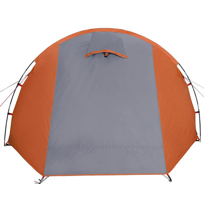 Camping Tent Tunnel 4-Person Grey and Orange Waterproof