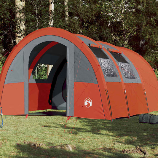 Camping Tent Tunnel 4-Person Orange Waterproof