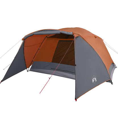 Family Tent with Porch 6-Person Orange Waterproof