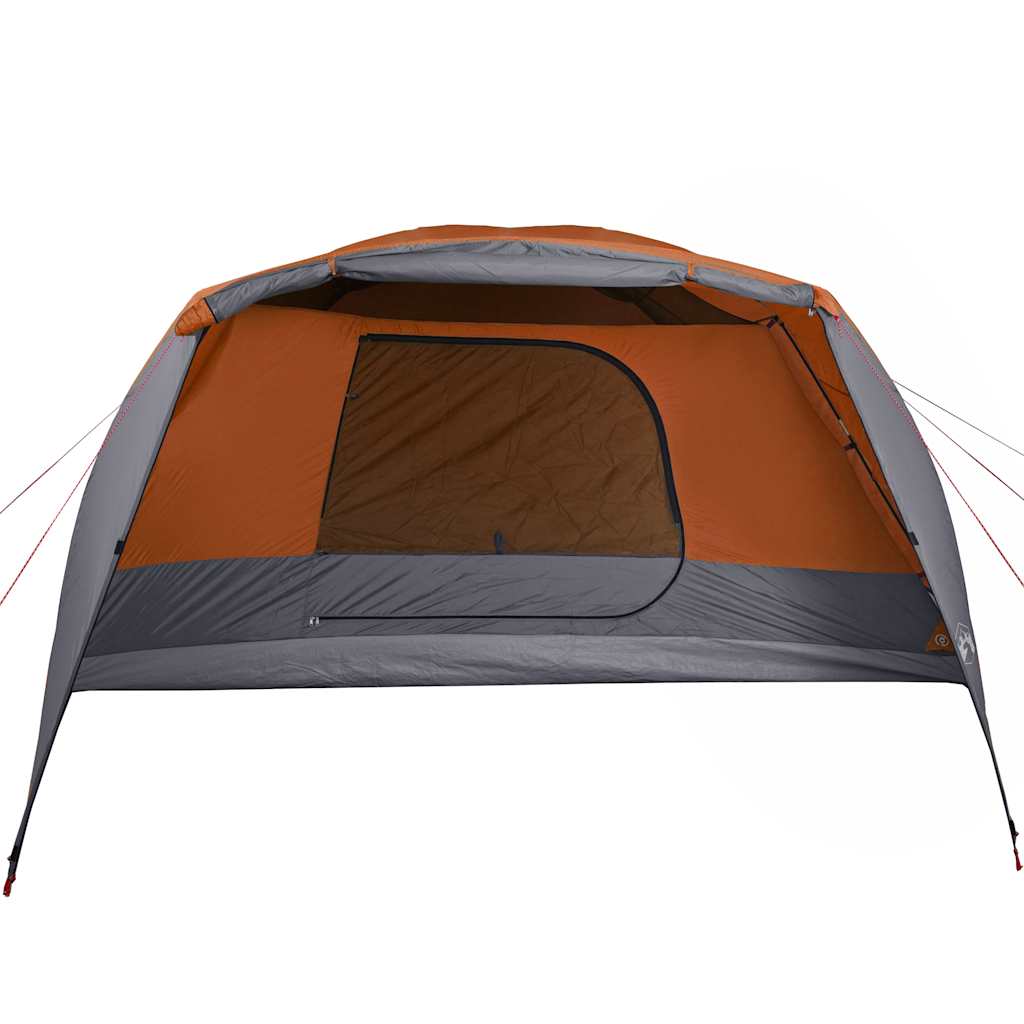 Family Tent with Porch 6-Person Orange Waterproof