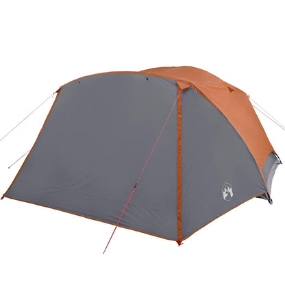 Family Tent with Porch 6-Person Orange Waterproof
