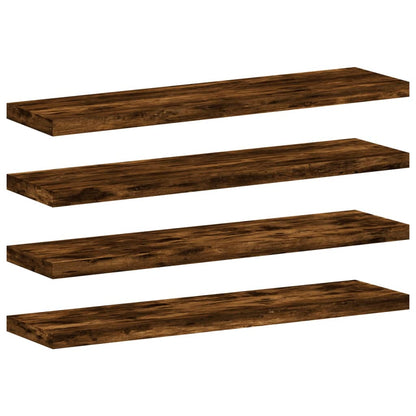 Wall Shelves 4 pcs Smoked Oak 40x10x1.5 cm Engineered Wood