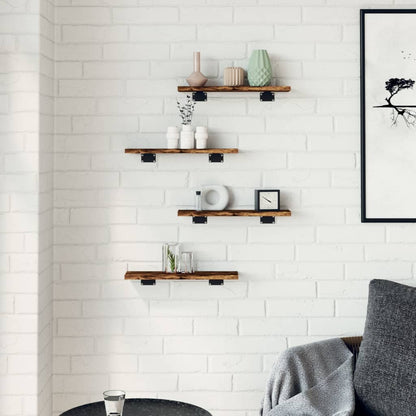 Wall Shelves 4 pcs Smoked Oak 40x10x1.5 cm Engineered Wood
