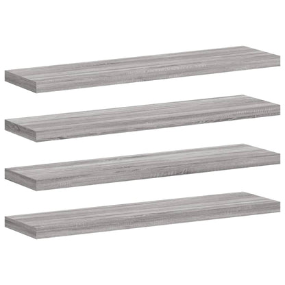 Wall Shelves 4 pcs Grey Sonoma 40x10x1,5 cm Engineered Wood