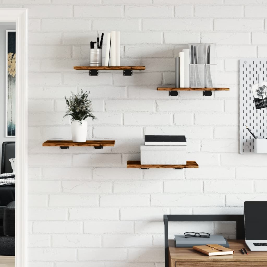 Wall Shelves 4 pcs Smoked Oak 40x30x1.5 cm Engineered Wood