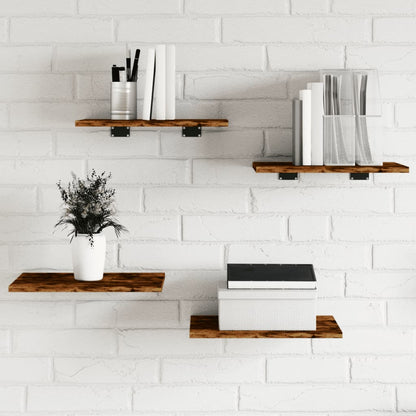 Wall Shelves 4 pcs Smoked Oak 40x30x1.5 cm Engineered Wood
