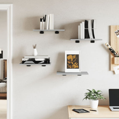 Wall Shelves 4 pcs Grey Sonoma 40x30x1.5 cm Engineered Wood