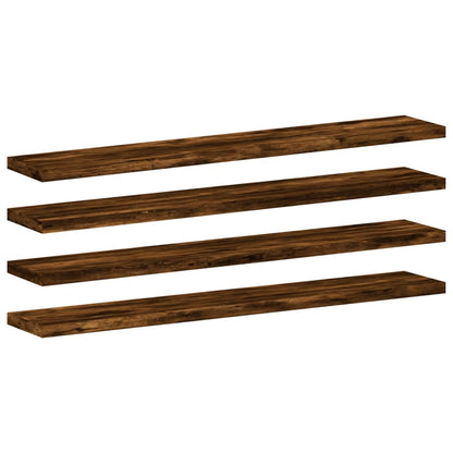 Wall Shelves 4 pcs Smoked Oak 60x10x1.5 cm Engineered Wood