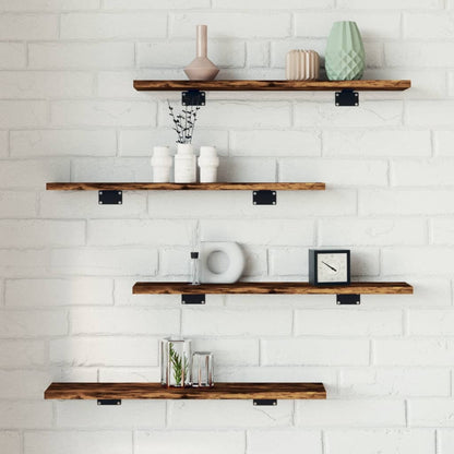 Wall Shelves 4 pcs Smoked Oak 60x10x1.5 cm Engineered Wood