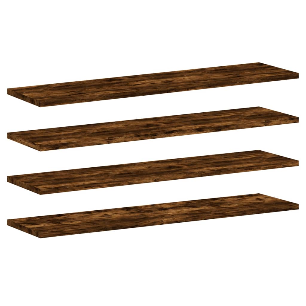 Wall Shelves 4 pcs Smoked Oak 80x20x1.5 cm Engineered Wood