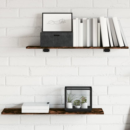 Wall Shelves 4 pcs Smoked Oak 80x20x1.5 cm Engineered Wood