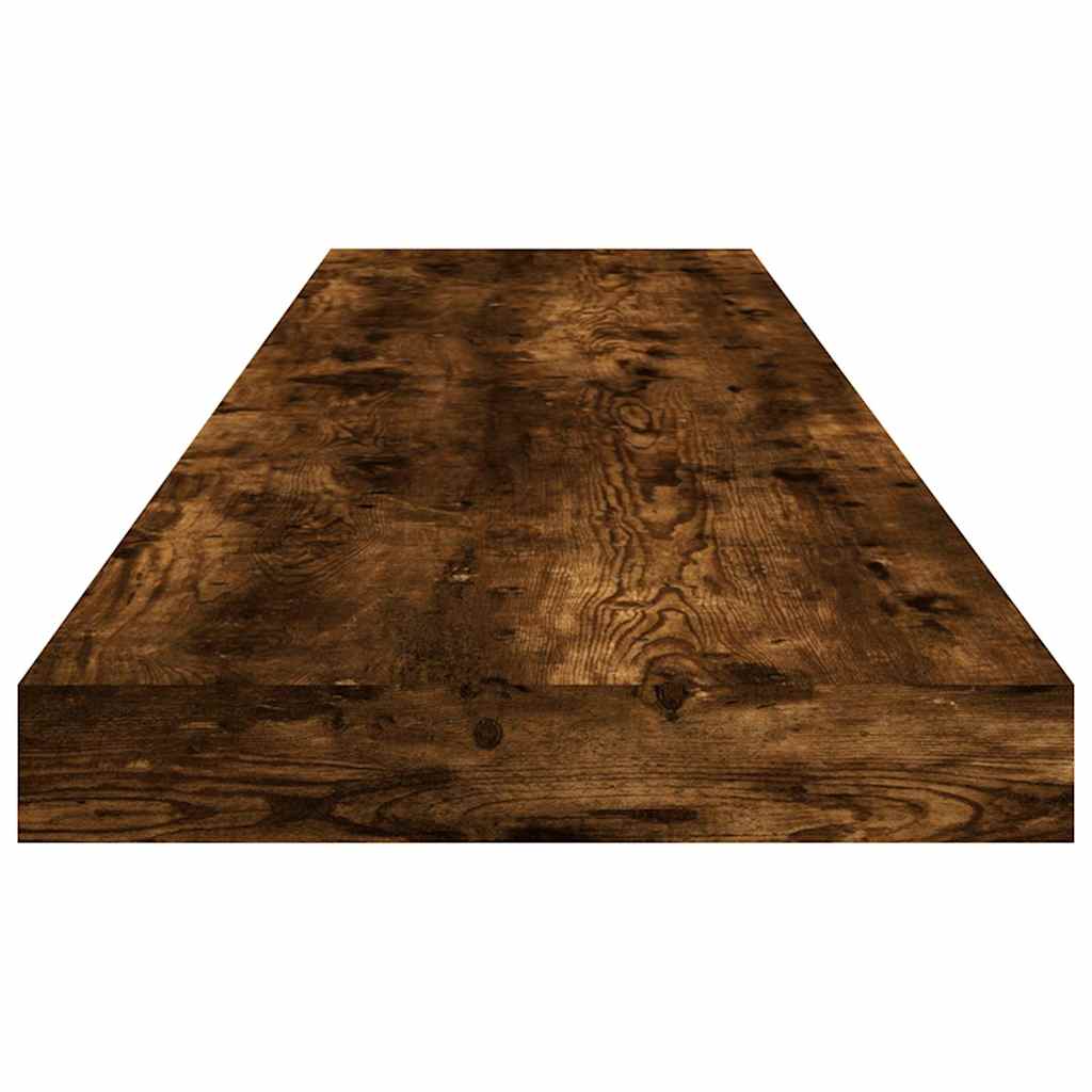 Wall Shelves 4 pcs Smoked Oak 100x10x1.5 cm Engineered Wood