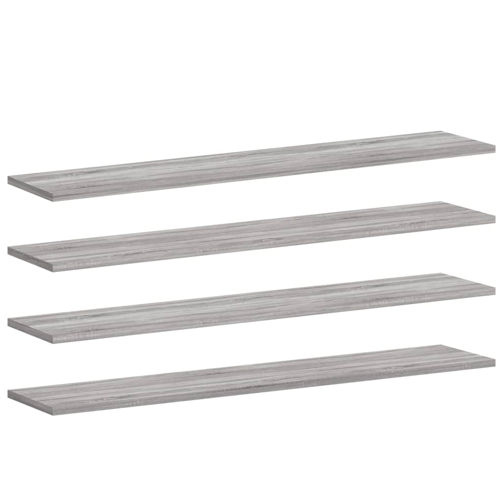 Wall Shelves 4 pcs Grey Sonoma 100x20x1.5 cm Engineered Wood