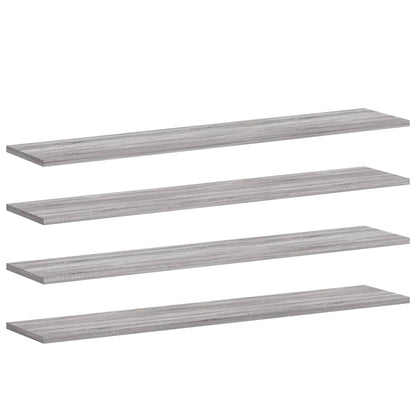 Wall Shelves 4 pcs Grey Sonoma 100x20x1.5 cm Engineered Wood