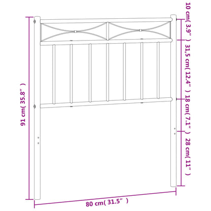 Metal Replace Headboard Black 75 cm