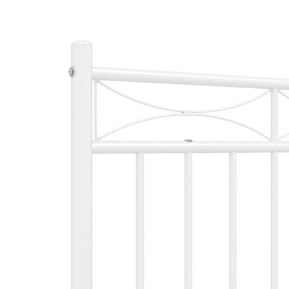 Metal Bed Frame without Mattress with Headboard White 140x200cm