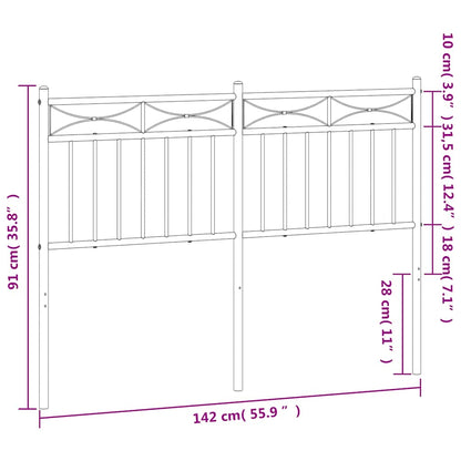 Metal Replace Headboard White 135 cm